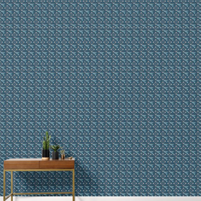 Papier Peint Colibri bleu dentelle (Couloir)