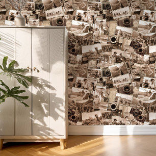 Papier Peint Collage photo vintage Sepia ID1066