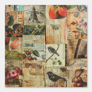 Papier Peint Collage rustique Vintage de journaux (4)