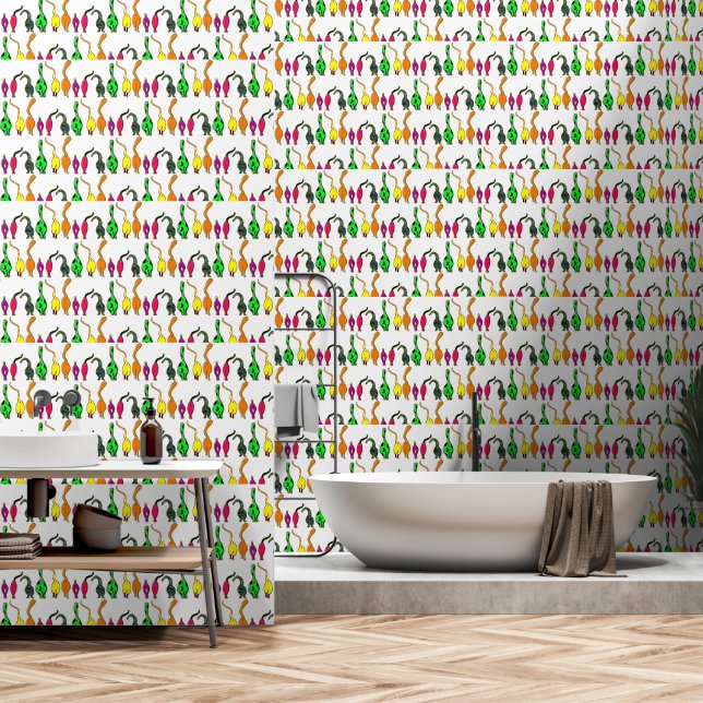Papier Peint Colorful Cat Butts Pattern (Salle de bain)