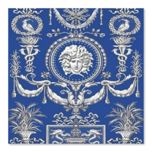 Papier Peint Concepteur de Méduse bleue égéenne grecque antique