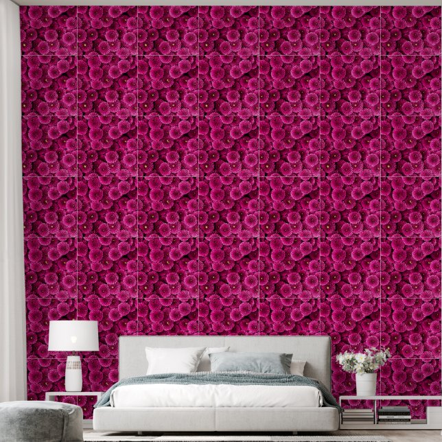 Papier Peint Conception de fleurs  (Chambre à coucher)