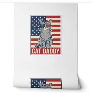 Papier Peint Conception de vecteur de chat patriotique Cat Dadd