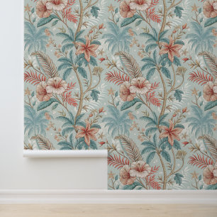 Papier Peint Conception d'élégance tropicale florale vintage cô