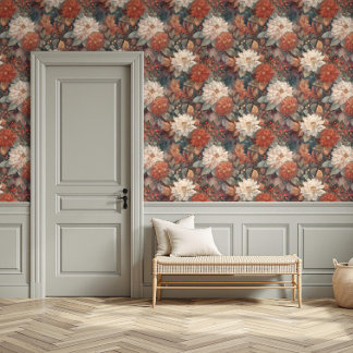 Papier Peint Conception florale de dahlia à la rustique et à la