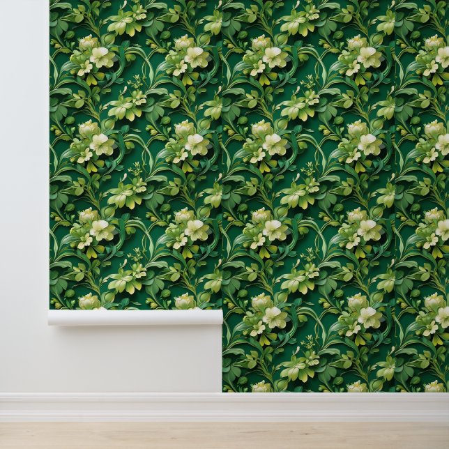 Papier Peint Conception inspirée de la nature verte amovible (Application)