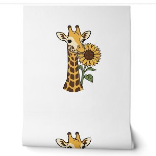 Papier Peint Conception vectorielle de tournesol de girafe vint