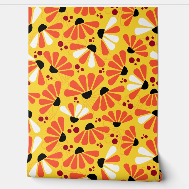 Papier Peint Confetti à fleur de citron jaune (Déroulement)