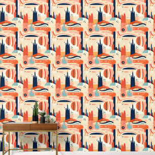 Papier Peint Cool Boho Sud-Ouest motif carrelé