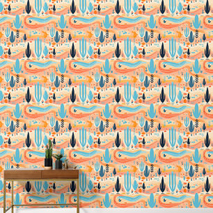Papier Peint Cool Boho Sud-Ouest motif carrelé