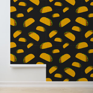 Papier Peint Cool et amusant yummy taco motif gris foncé