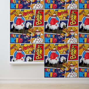 Papier Peint Cool garçons bande dessinée pop carrelée