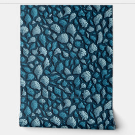 Papier Peint Coques de mer turquoise asymétriques