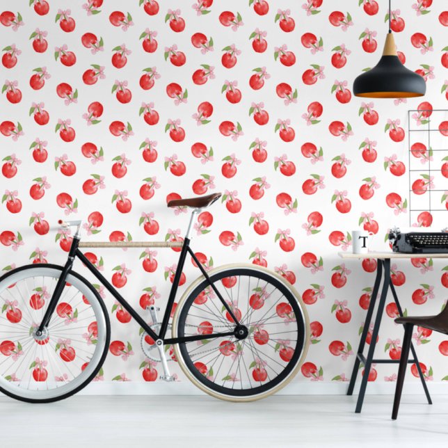 Papier Peint Coquette Cerises et vaches roses Peel et bâton (Créateur téléchargé)