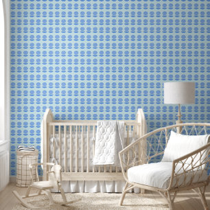 Papier Peint Coquille d'huîtres pour bébé bleu et modèle de per