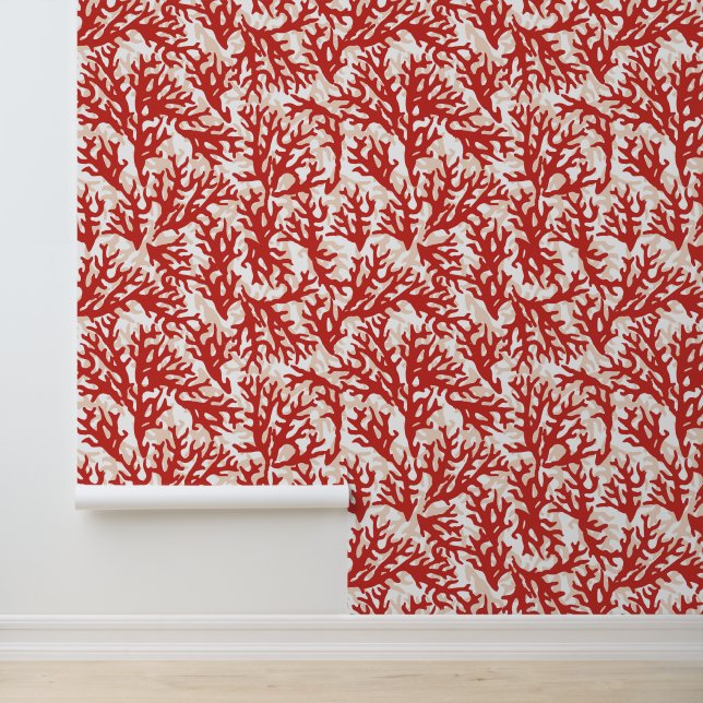 Papier Peint Corail rouge Motif 2 (Application)
