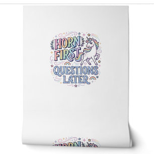 Papier Peint Corne de Licorne D'abord Questions Plus Tard Adora