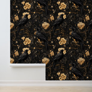 Papier Peint Corneille florale corneille gothique