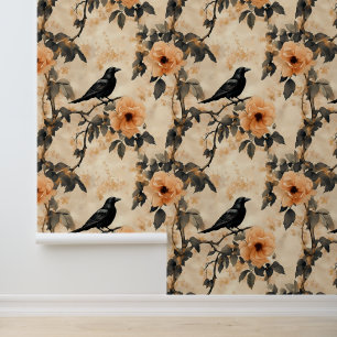Papier Peint Corneille florale corneille gothique