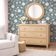 Cottagecore sarcelle, sauge et fleurs de marguerit