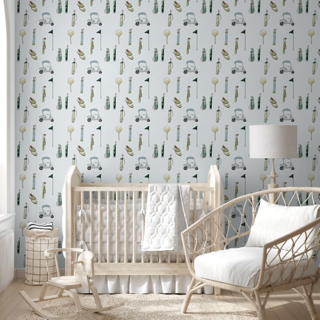 Papier Peint Couleur bleue et verte du golf (Enfants)