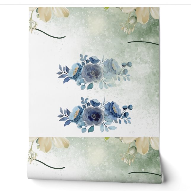 Papier Peint Couleur bleue personnalisée minimale (Déroulement)