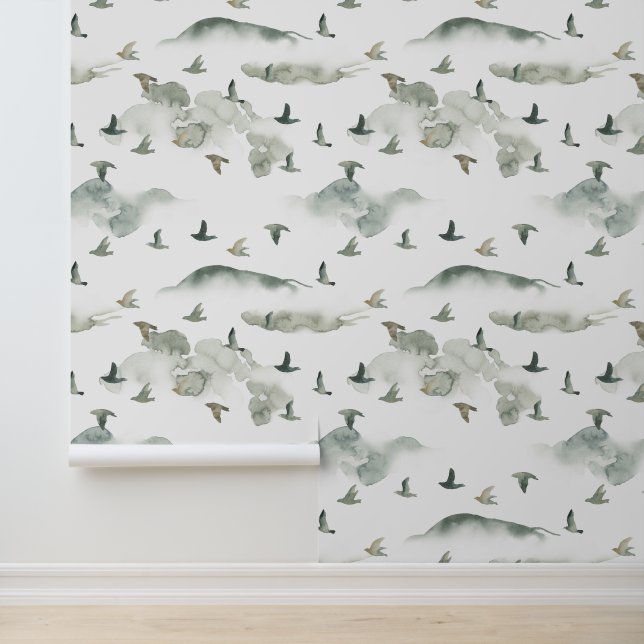 Papier peint couleur d'aquarelle du paysage (Application)