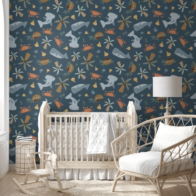 Papier peint couleur océan côtier pour enfants (Enfants)
