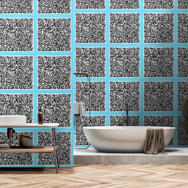Papier Peint Couleur personnalisée d'analyse de code QR (Salle de bain)