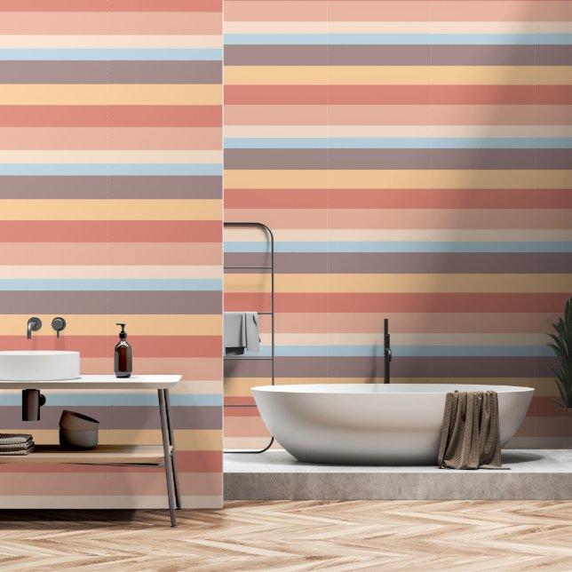 Papier Peint Couleurs pastel automnales (Salle de bain)