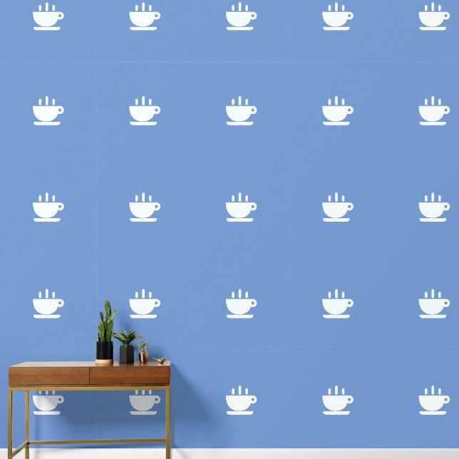 Papier Peint Coupe De Java Sur Cuisine Bleue (Couloir)