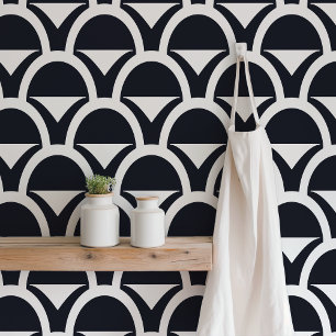 Papier Peint Coupe géométrique noire et blanche