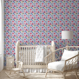 Papier Peint Crayon Coeurs et fleurs pour enfants
