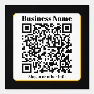 Papier Peint Create Your Own QR Code Black White Gold Border