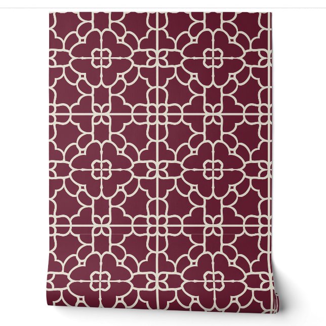 Papier Peint Crimson Majesty Petite Bourgogne & Crème (Déroulement)