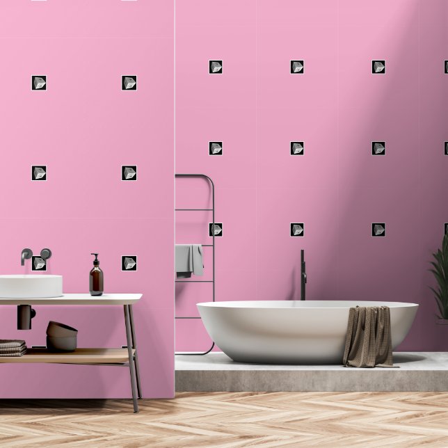 Papier Peint Cube Pyramide Répéter rose (Salle de bain)