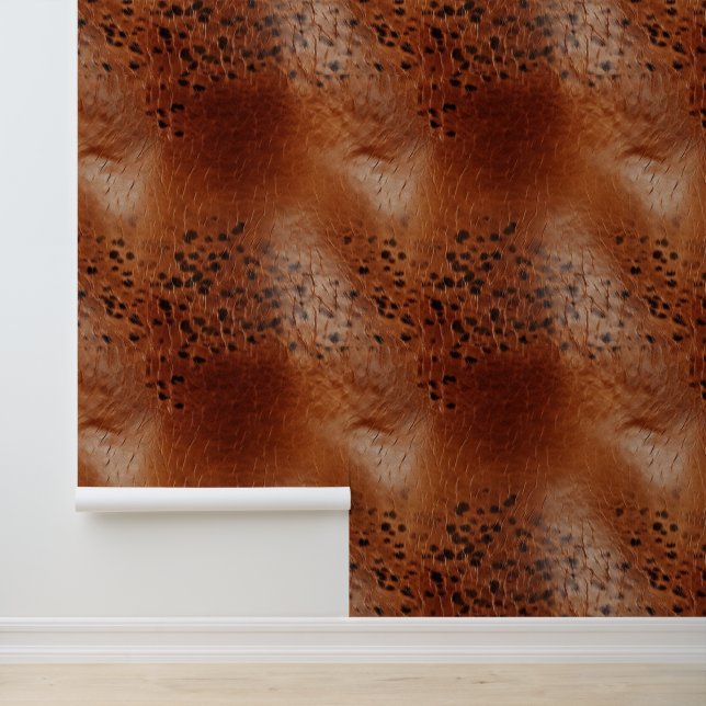 Papier Peint Cuir Brown noir Faux (Application)