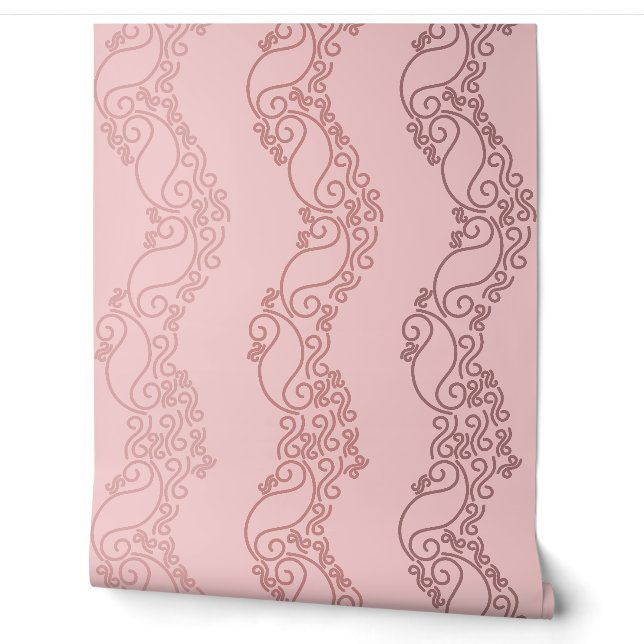 Papier Peint Curved Ombre Stripes - Rosy - Pink (Déroulement)