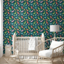 Cute Dinosaur Motif Enfants Salle Nursery Fond d'é