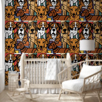 Cute Funny Secourir Chien Abstrait Motif d'art