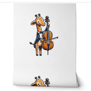 Papier Peint Cute Giraffe Jouer Cello Giraffes Musicien Musique