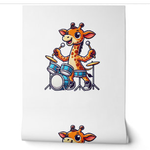 Papier Peint Cute Giraffe Jouer Drums Giraffes Drummer Musique