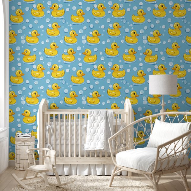 Papier Peint Cute Jaune Canards En Caoutchouc (Enfants)