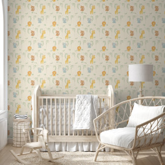 Papier Peint Cute Jungle Animals Safari Baby Room & Playground