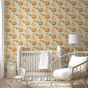 Papier Peint Cute Jungle Lion Baby Nursery