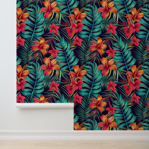 Papier Peint Cute Jungle motif carrelé à fleurs