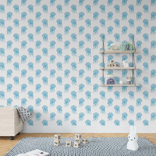 Papier Peint Cute Little Blue méduse Nursery