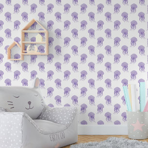 Papier Peint Cute Little Purple méduse Nursery