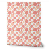 Cute pêche et Hexagons roses Motif géométrique