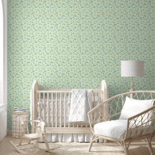 Papier Peint Cute Rainbows & Nuages Pale Green Baby Nursery